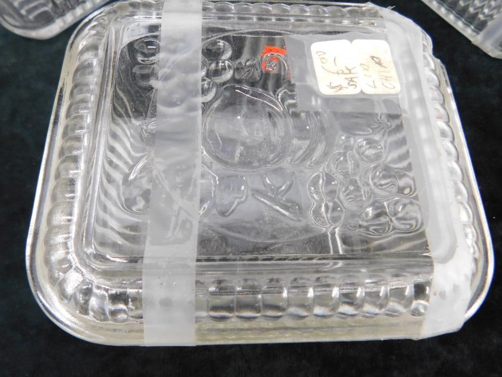 Group of 3 Vintage Lidded Refrigerator Dishes - Large 3.5" x8.5" x 4" - 7