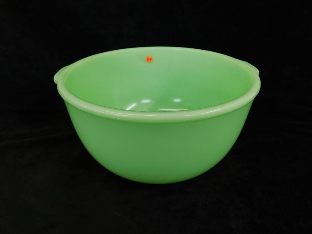 Group of 3 Vintage Jadeite Glass Pieces - Mixing Bowl For Mixer - Reamer - Small Bowl - 2