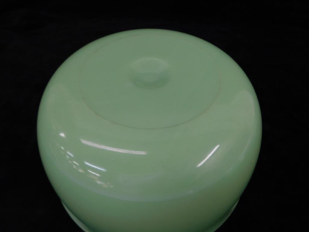 Group of 3 Vintage Jadeite Glass Pieces - Mixing Bowl For Mixer - Reamer - Small Bowl - 5