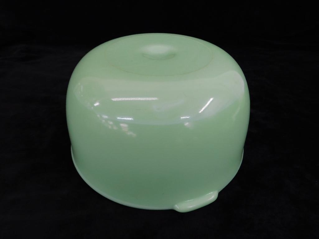 Group of 3 Vintage Jadeite Glass Pieces - Mixing Bowl For Mixer - Reamer - Small Bowl - 6