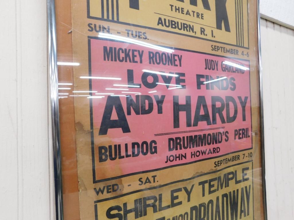 1949 Movie Theater Poster - Auburn Rhode Island - 30.25" x 20.5" - 3