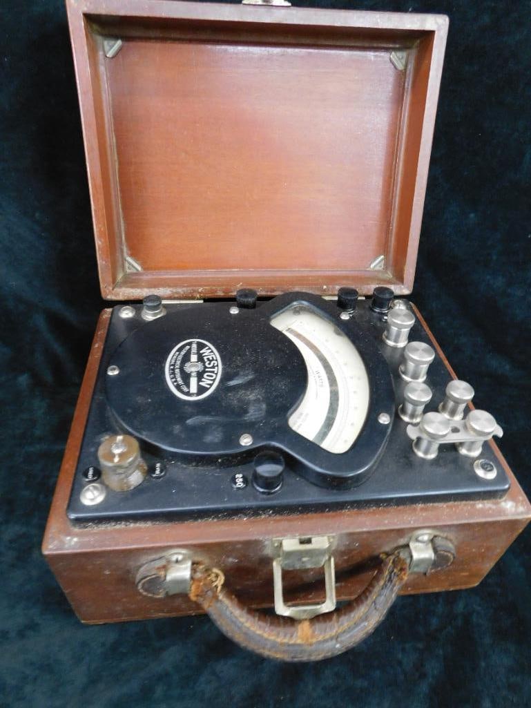 Vintage Weston AC and DC Wattmeter - Model 310 - Original Case - Untested - 6" x 10.5" x 8.25" - 10