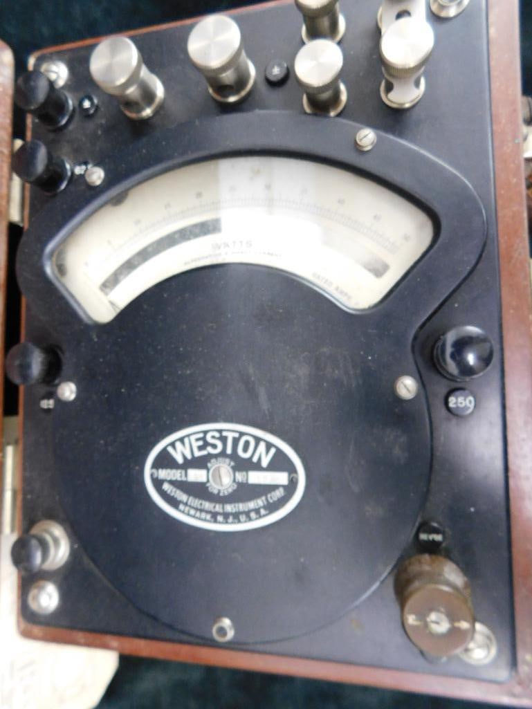 Vintage Weston AC and DC Wattmeter - Model 310 - Original Case - Untested - 6" x 10.5" x 8.25" - 6
