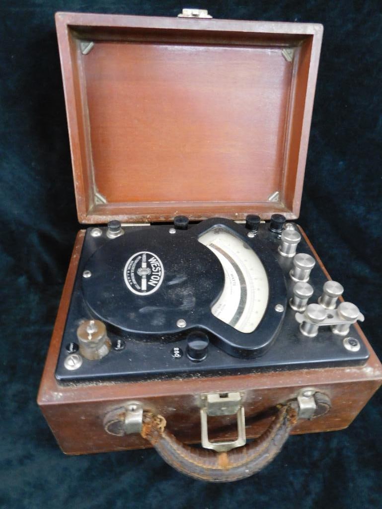 Vintage Weston AC and DC Wattmeter - Model 310 - Original Case - Untested - 6" x 10.5" x 8.25" - 9