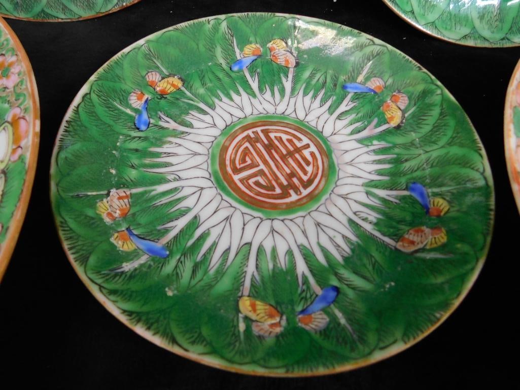 Box Lot with Vintage Chinese Porcelain / Pottery Pieces - Ranging From 5.5" to 9.5" Round - 4