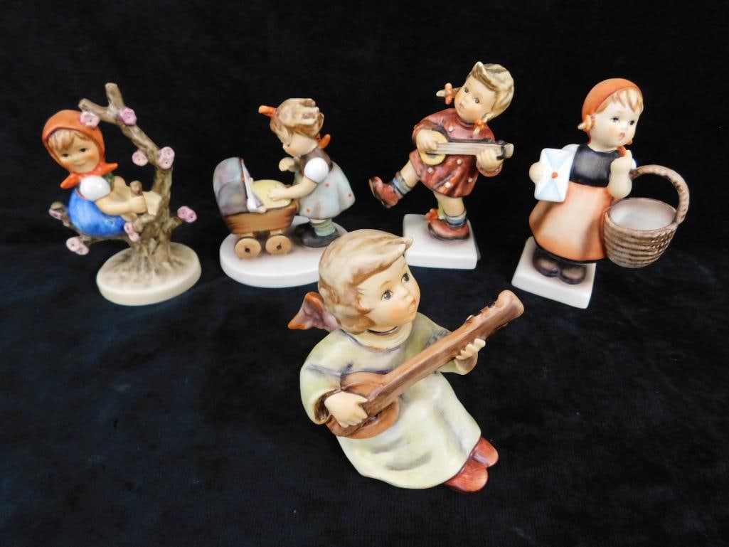 Group of 5 Hummels - "Morning Stroll" - "Apple Tree Girl" - "Happiness" - 17