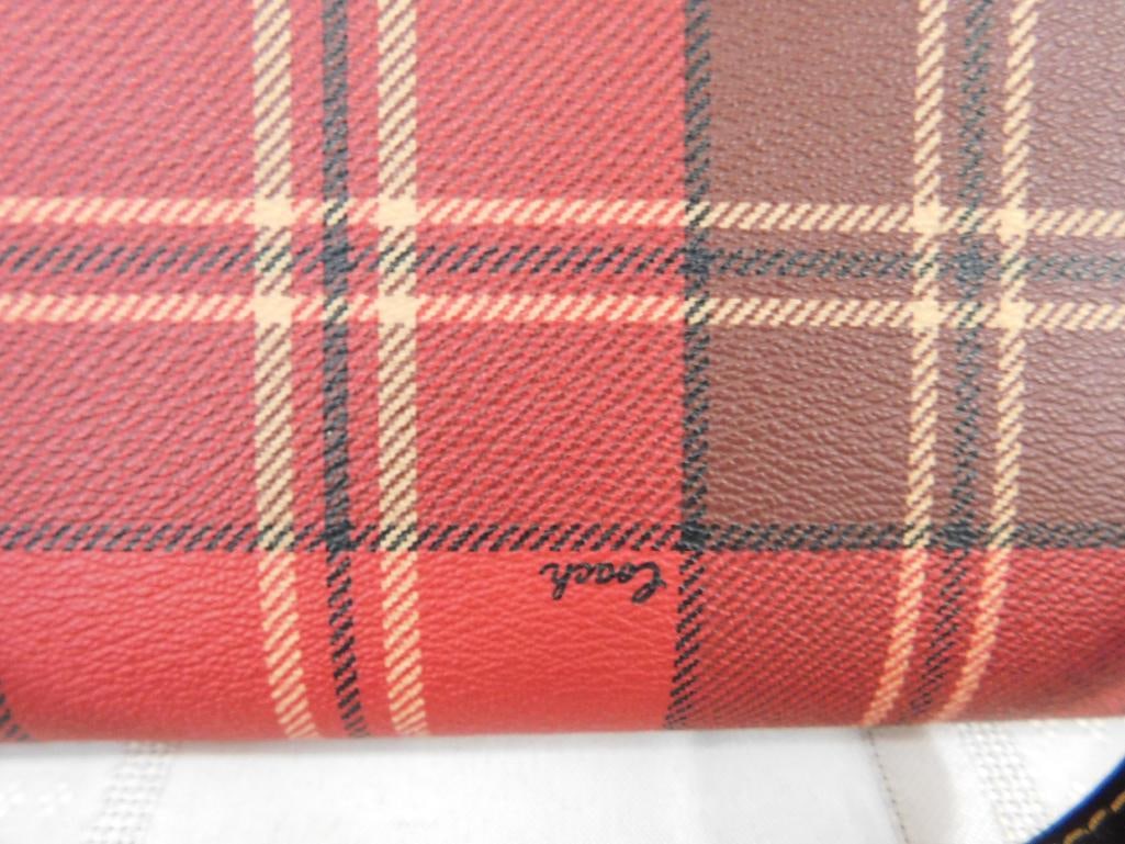Coach - Zipper Top Purse - Plaid - Base 11.25" x 16.5" x 5.5" - 3