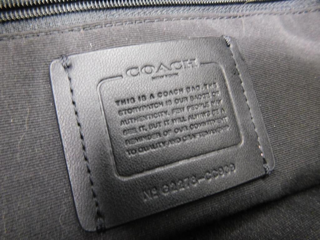 Coach - Zipper Top Purse - Plaid - Base 11.25" x 16.5" x 5.5" - 7