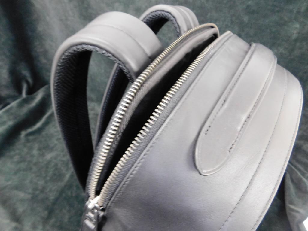 Coach - Black Smooth Leather Back Pack - 17" x 12.5" x 6" - 10