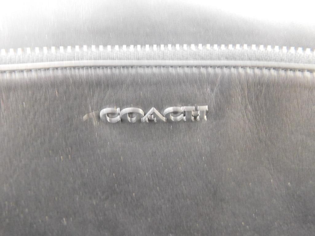 Coach - Black Smooth Leather Back Pack - 17" x 12.5" x 6" - 3