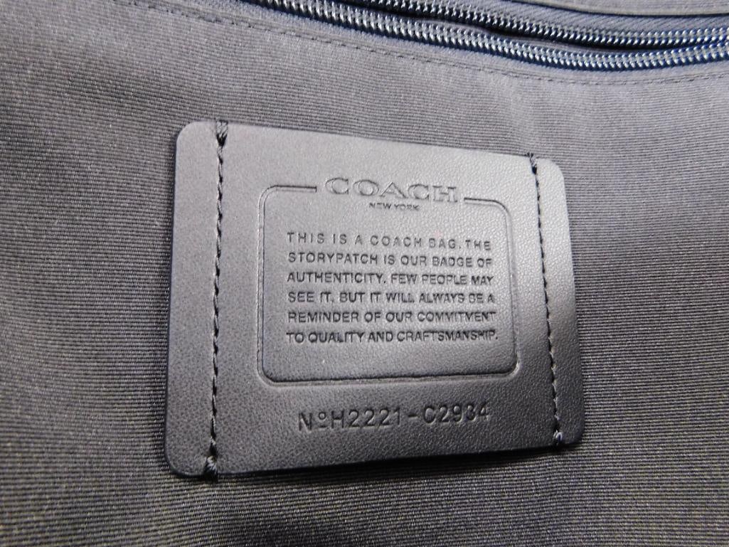 Coach - Black Smooth Leather Back Pack - 17" x 12.5" x 6" - 8