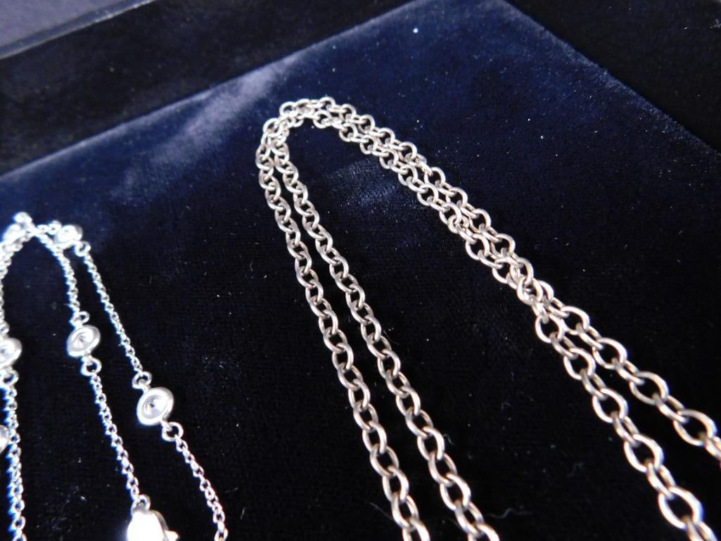 Sterling Silver - Necklaces 1-14" - 1-32" - 1-34" - 1-10" Anklet - 1-7" Bracelet - 26.23 Grams TW - 5