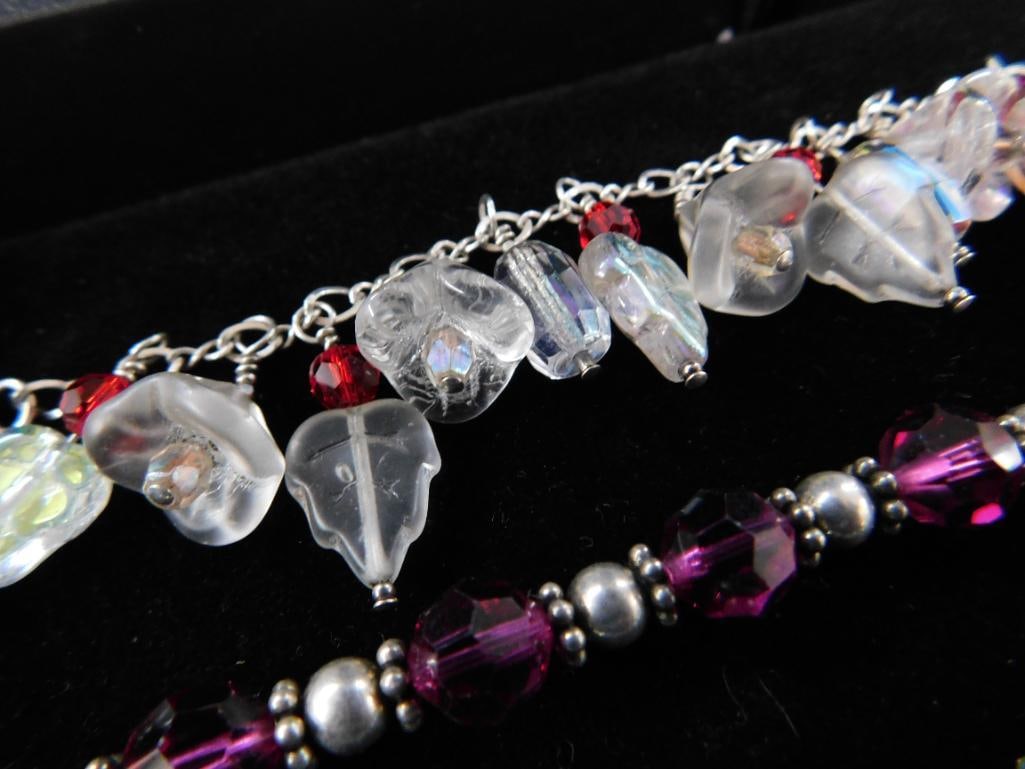 Sterling Silver - 5 Bracelets with Sterling Components - 2