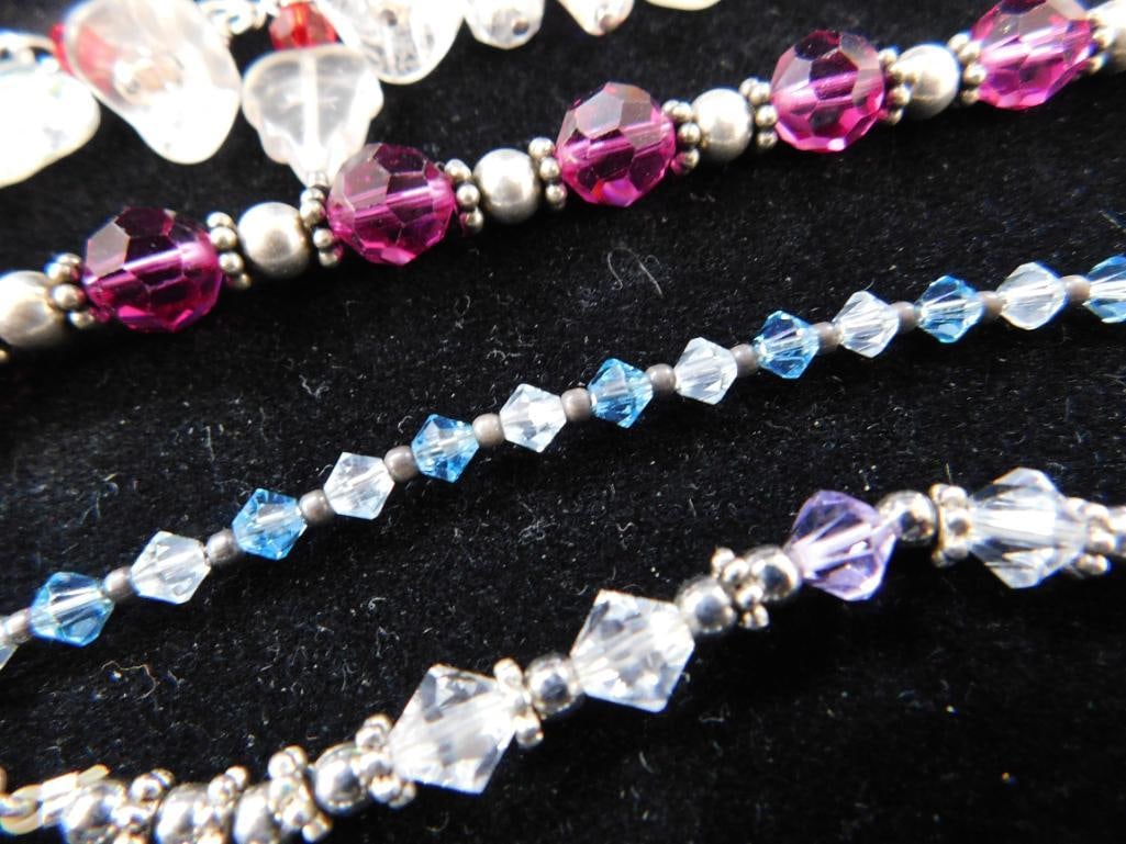 Sterling Silver - 5 Bracelets with Sterling Components - 3