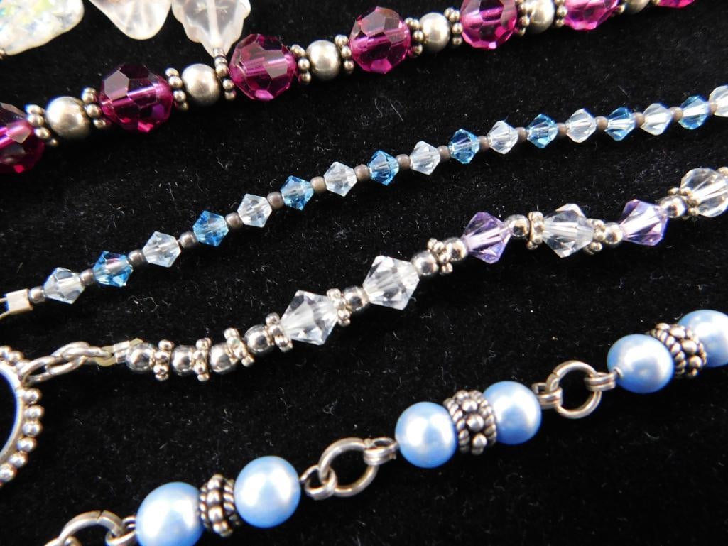 Sterling Silver - 5 Bracelets with Sterling Components - 4