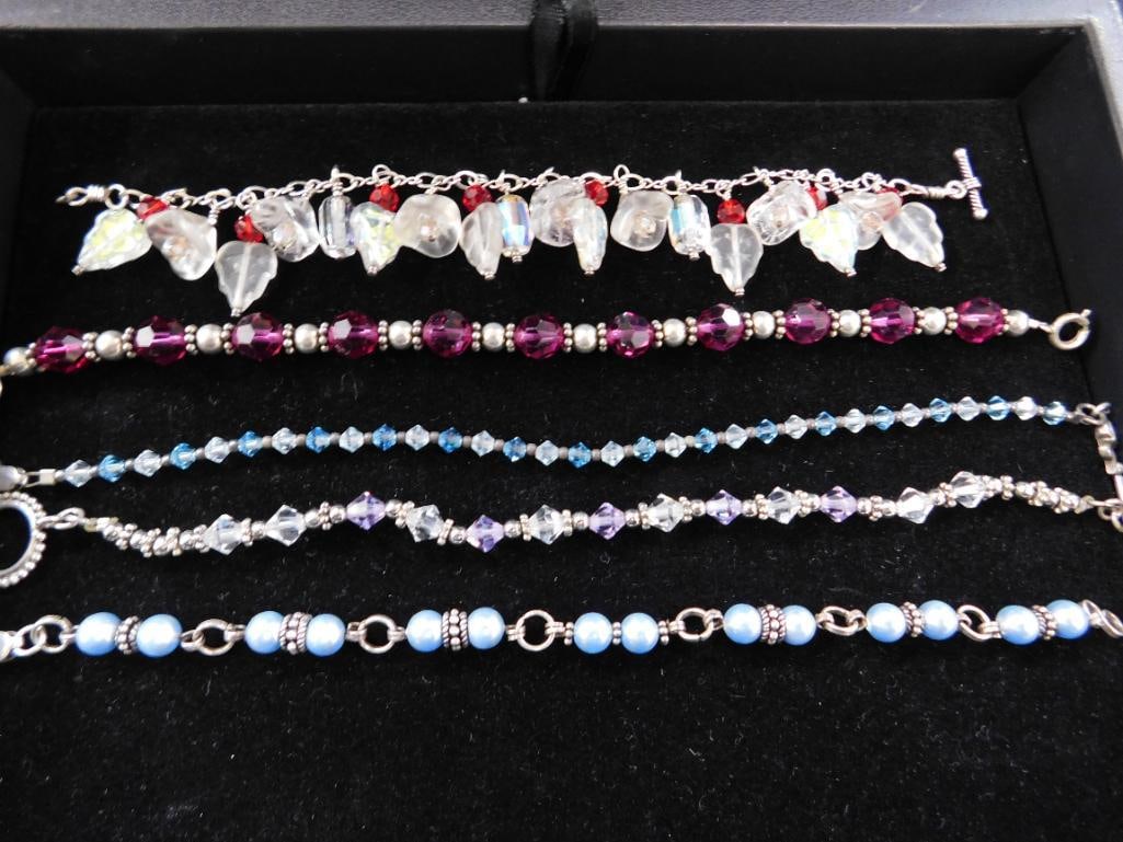 Sterling Silver - 5 Bracelets with Sterling Components - 6