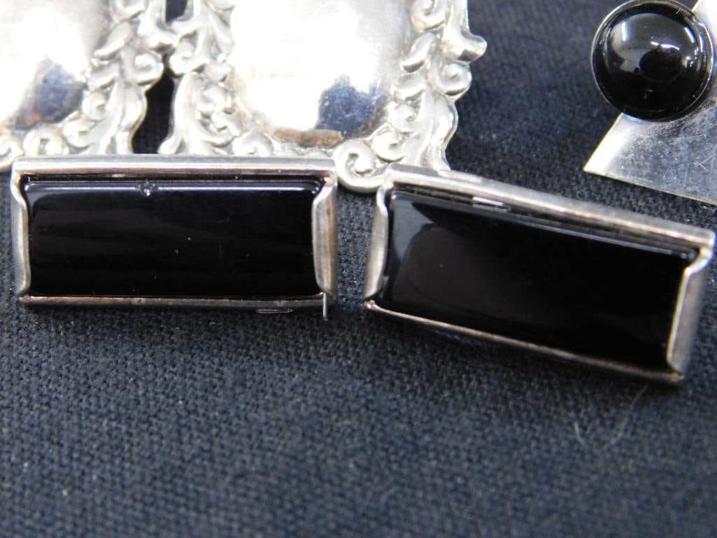 Sterling Silver - 5 Pairs of Pierced Post Earrings - 27.94 Grams TW - 6