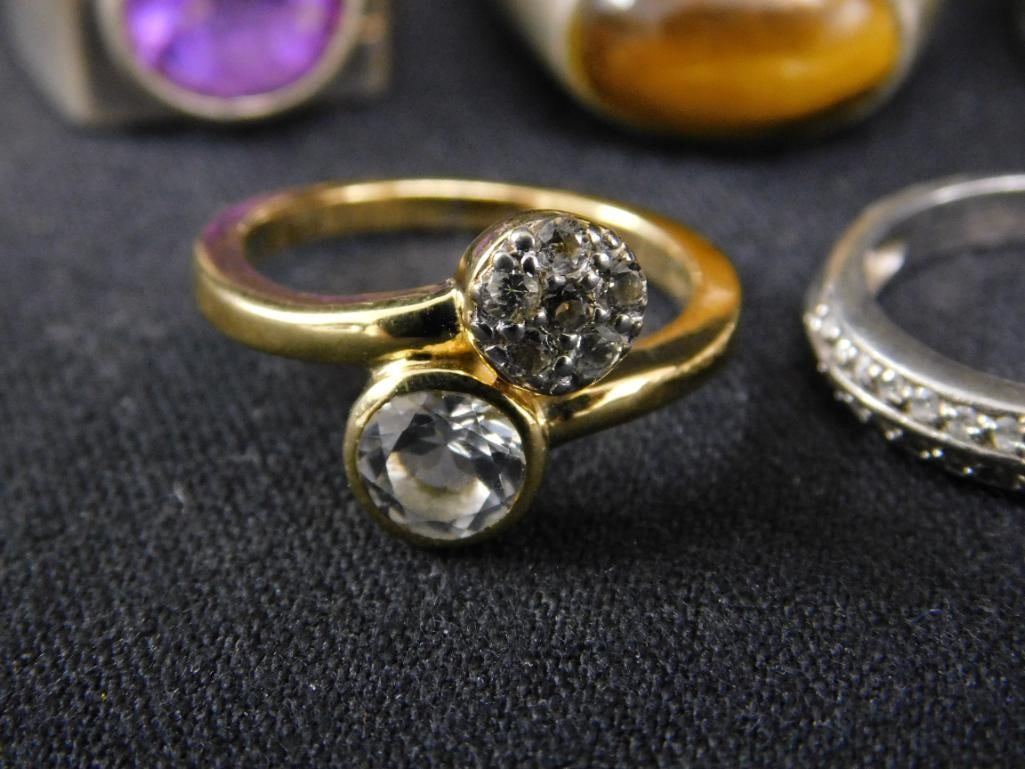 Sterling Silver - 5 Rings - 1-Size 6 - 2-Size 7 - 1-Size 8 - 1-Size 11 - 28.38 Grams TW - 5