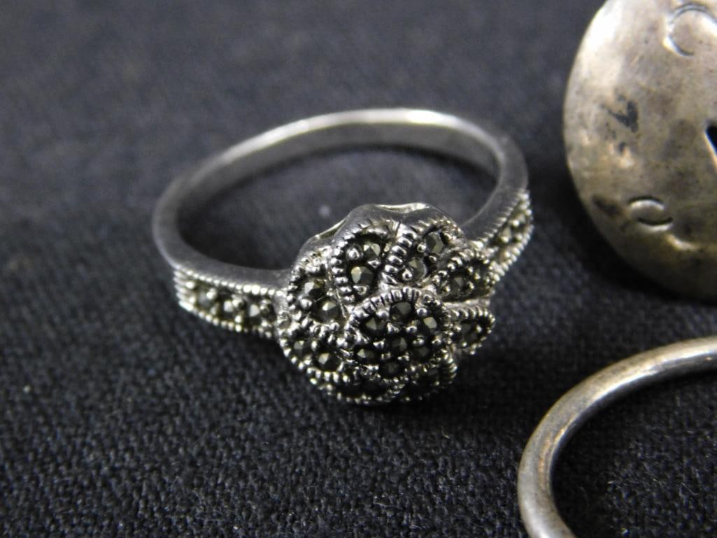 Sterling Silver - 7 Rings - 3-Size 6 - 2-Size 7 - 2-Size 8 - 25.57 Grams TW - 2