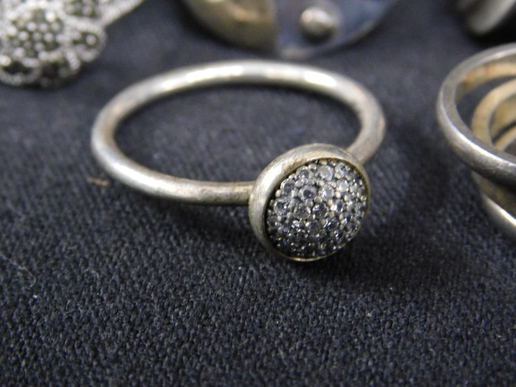 Sterling Silver - 7 Rings - 3-Size 6 - 2-Size 7 - 2-Size 8 - 25.57 Grams TW - 6