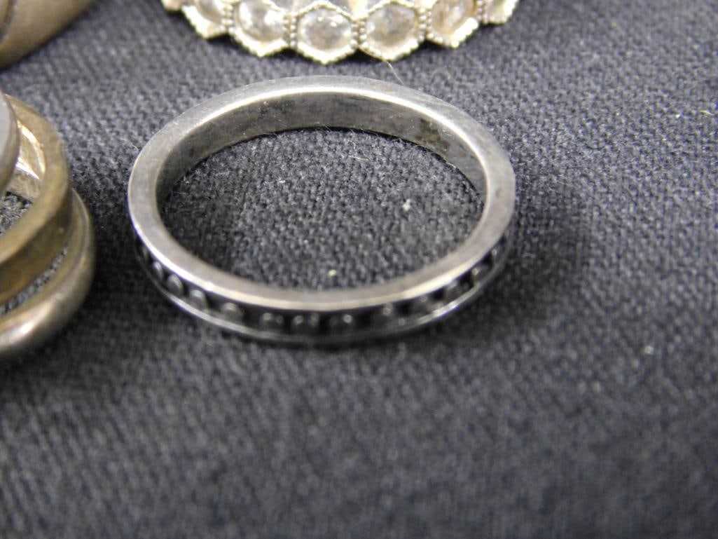 Sterling Silver - 7 Rings - 3-Size 6 - 2-Size 7 - 2-Size 8 - 25.57 Grams TW - 8