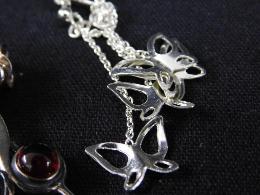 Sterling Silver - 9 Pairs of Pierced Earrings - 25.40 Grams TW - 6