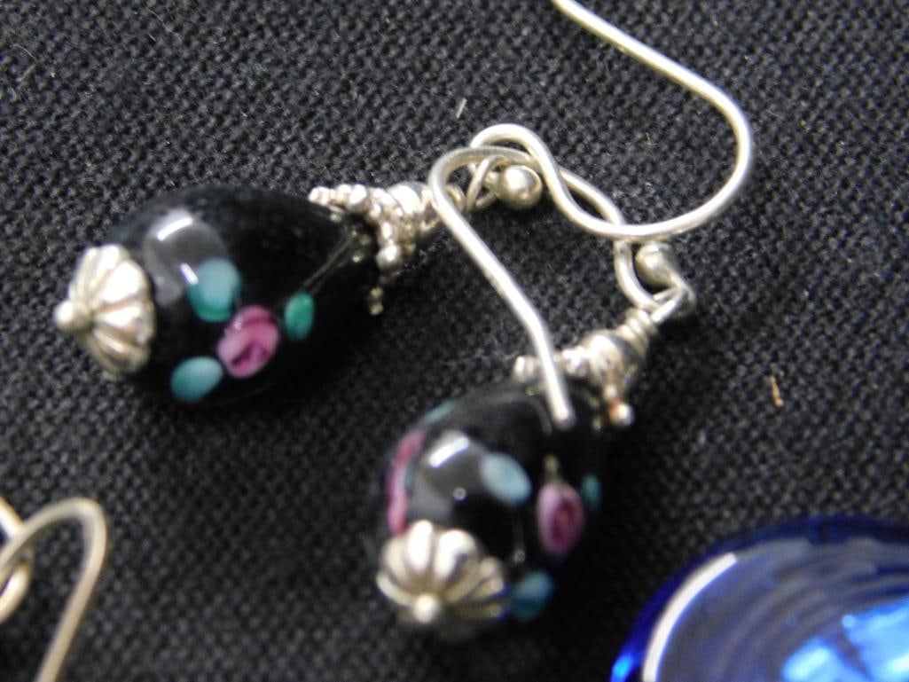 Sterling Silver - 6 Pairs of Pierced Earrings - 25.88 Grams TW - 2