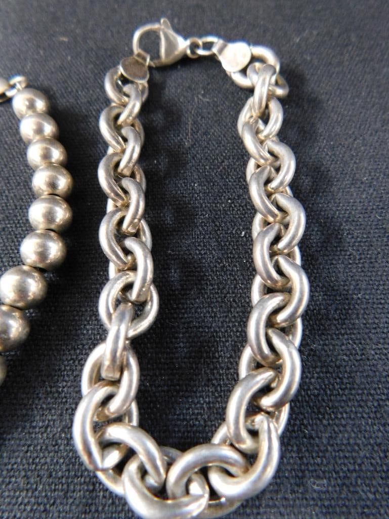 Sterling Silver - 2-7" Bracelets - 30.25 Grams - 3