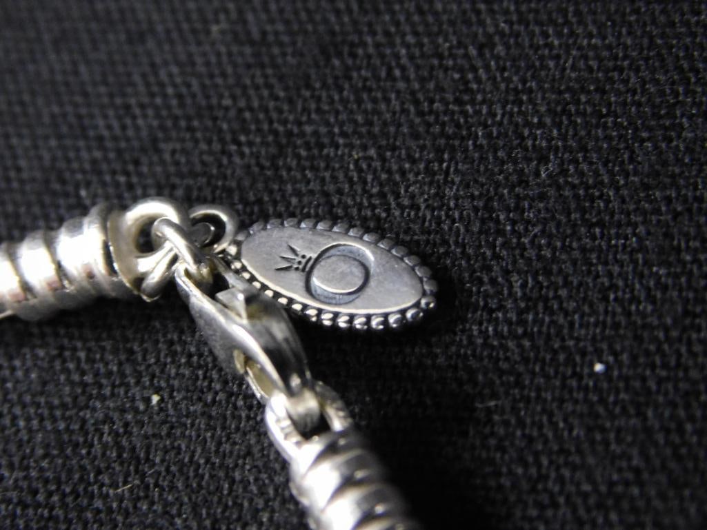 Sterling Silver - Pandora Bracelet with Charm - 17.53 Grams - 4