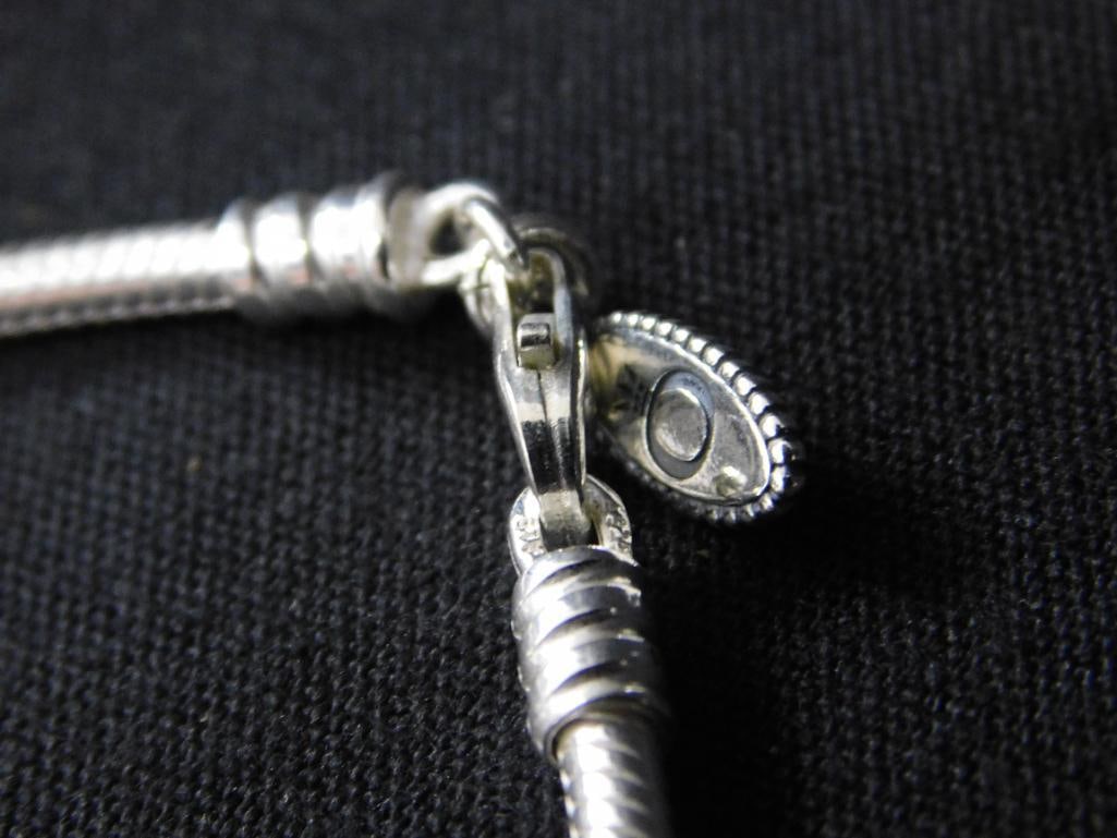 Sterling Silver - Pandora Bracelet with Charm - 17.53 Grams - 5
