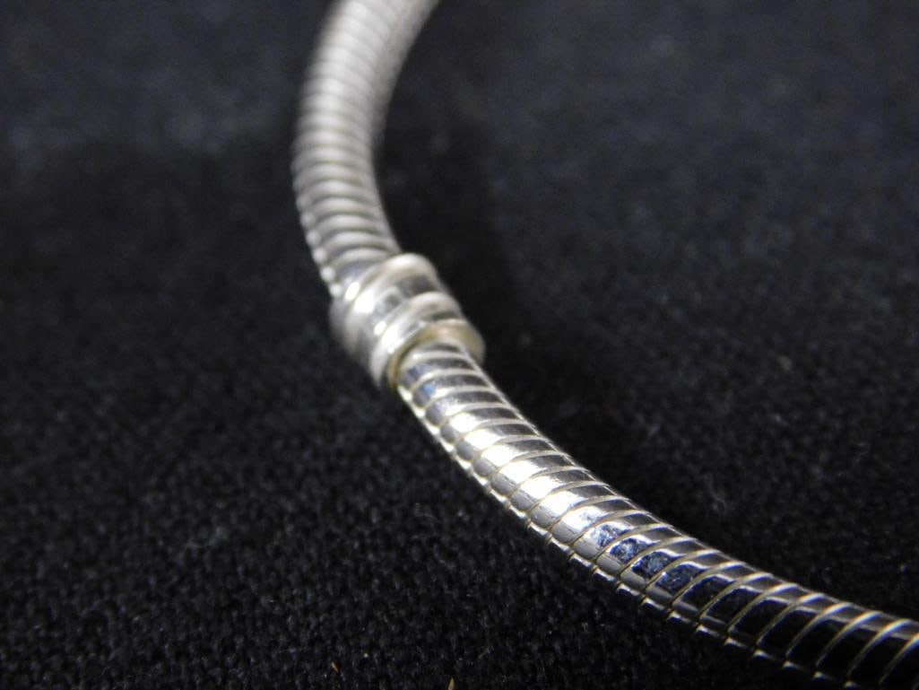 Sterling Silver - Pandora Bracelet with Charm - 17.53 Grams - 7