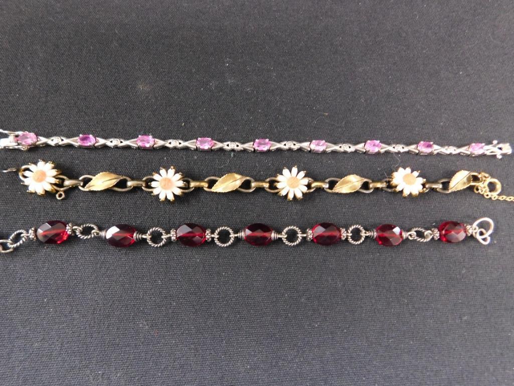 Sterling Silver - 3 Bracelets - 28.56 Grams TW - 6