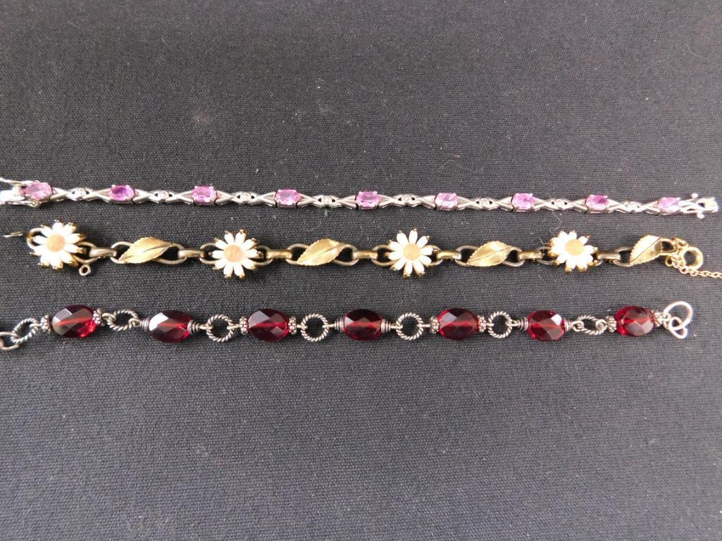 Sterling Silver - 3 Bracelets - 28.56 Grams TW - 7