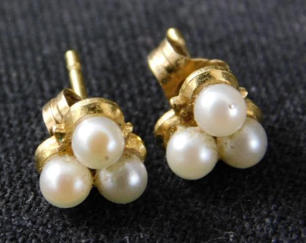 14K Yellow Gold - Pierced Earrings - Post Pearl - 1.04 Grams TW (1 of 5)