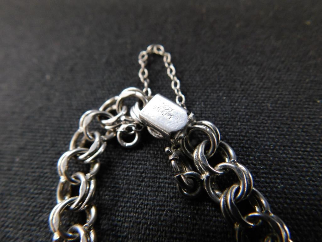 Sterling Silver - 7" Chain Bracelet - 10 Grams - 2