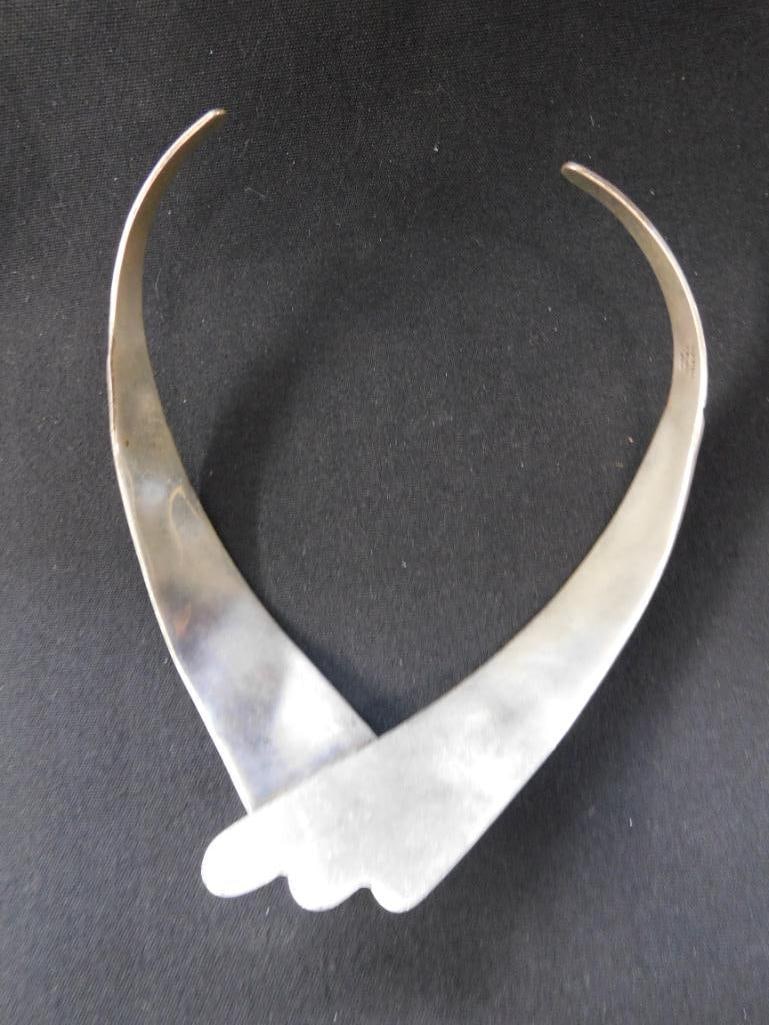 Sterling Silver - Taxco Choker Necklace - 89 Grams - 4