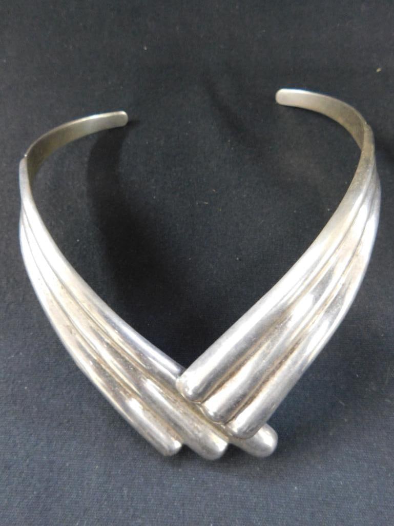 Sterling Silver - Taxco Choker Necklace - 89 Grams - 6