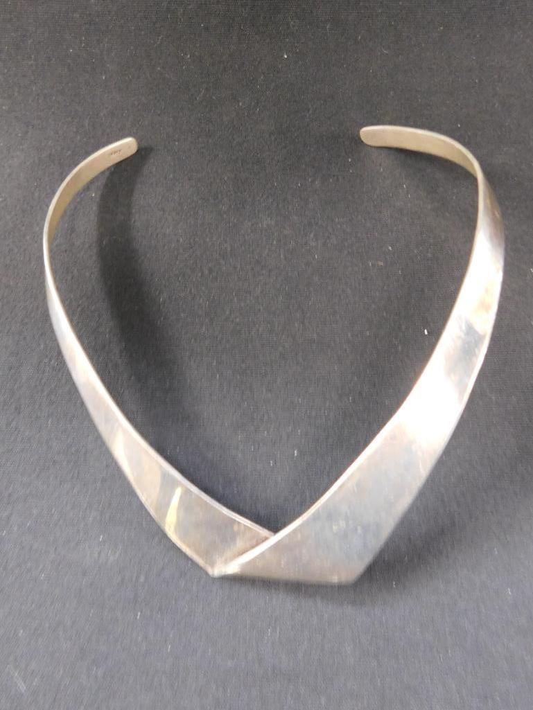 Sterling Silver - Choker Necklace - 57 Grams - 5