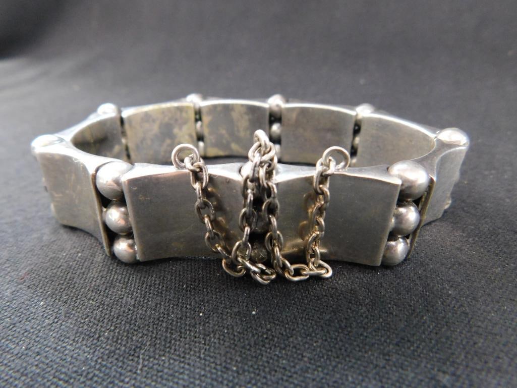 Sterling Silver - Taxco Bracelet - 73 Grams - 4