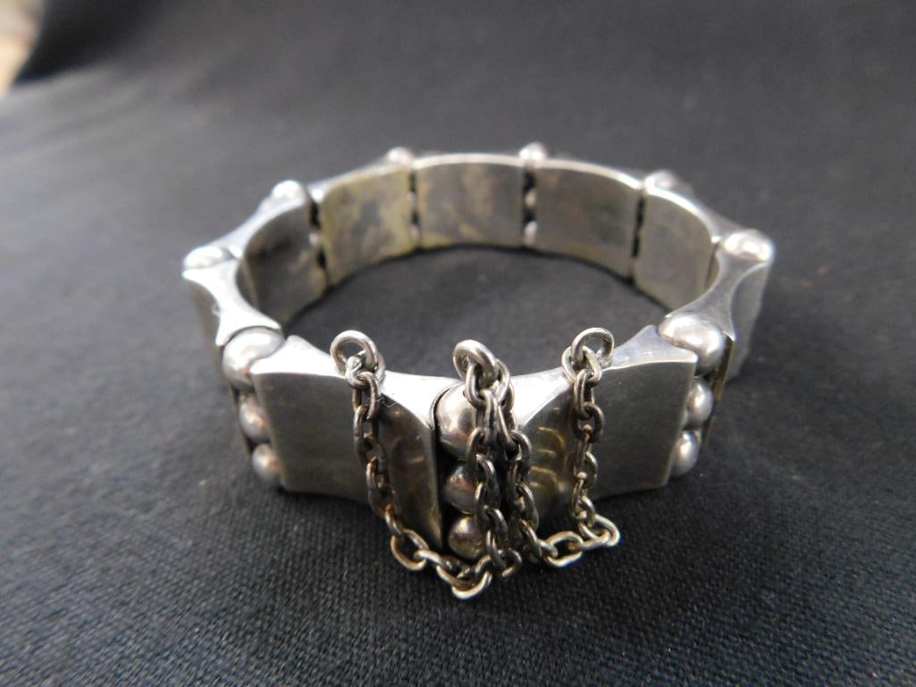 Sterling Silver - Taxco Bracelet - 73 Grams - 5