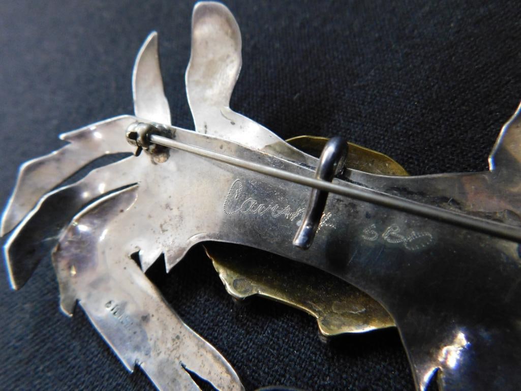 Sterling Silver - Crab Brooch - 19 Grams TW - 6