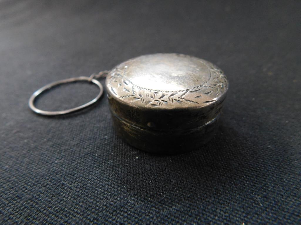 Sterling Silver - Pill Box with Chain - 16 Grams - 2