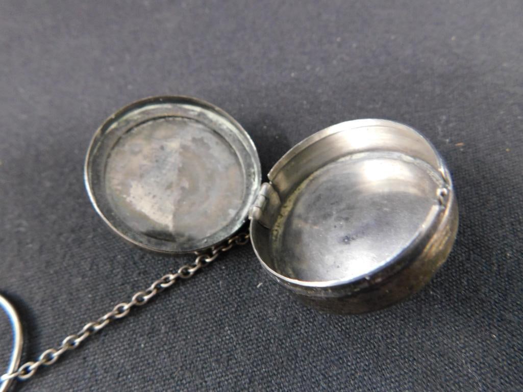 Sterling Silver - Pill Box with Chain - 16 Grams - 3