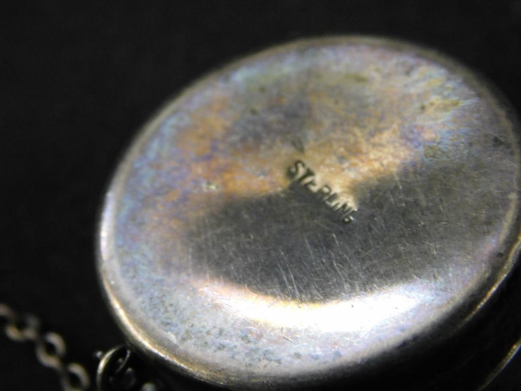 Sterling Silver - Pill Box with Chain - 16 Grams - 5