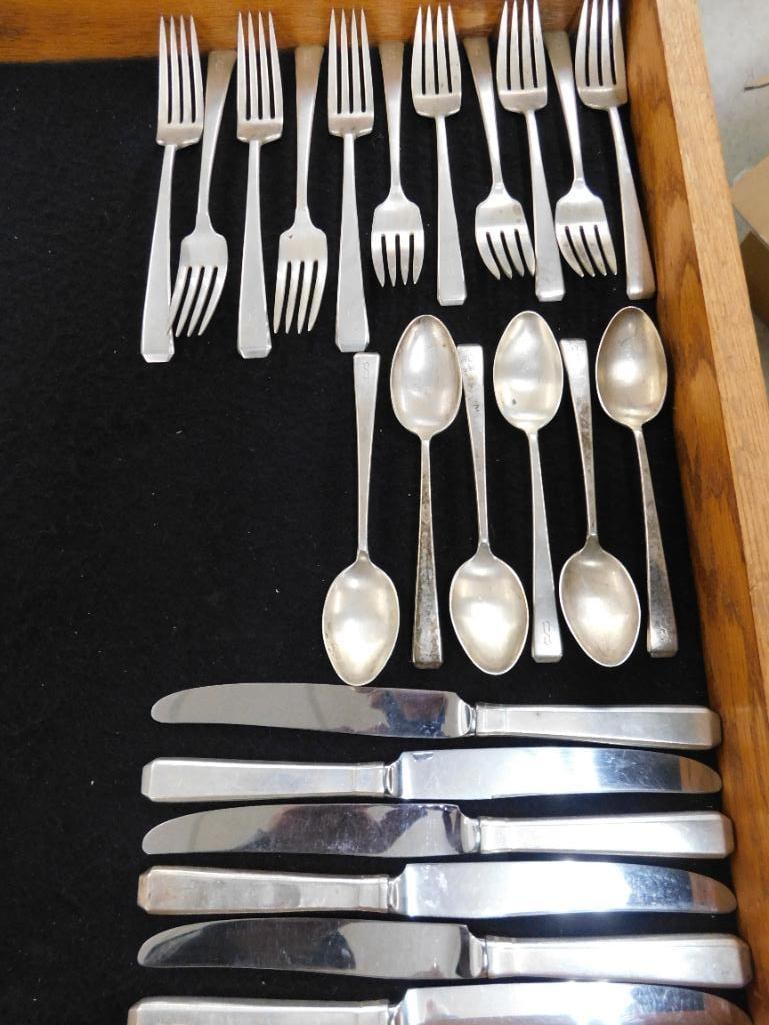 Flatware Set - 642 Grams - Towle - Craftsman Pattern - Plus Weighted - Monogrammed - 11