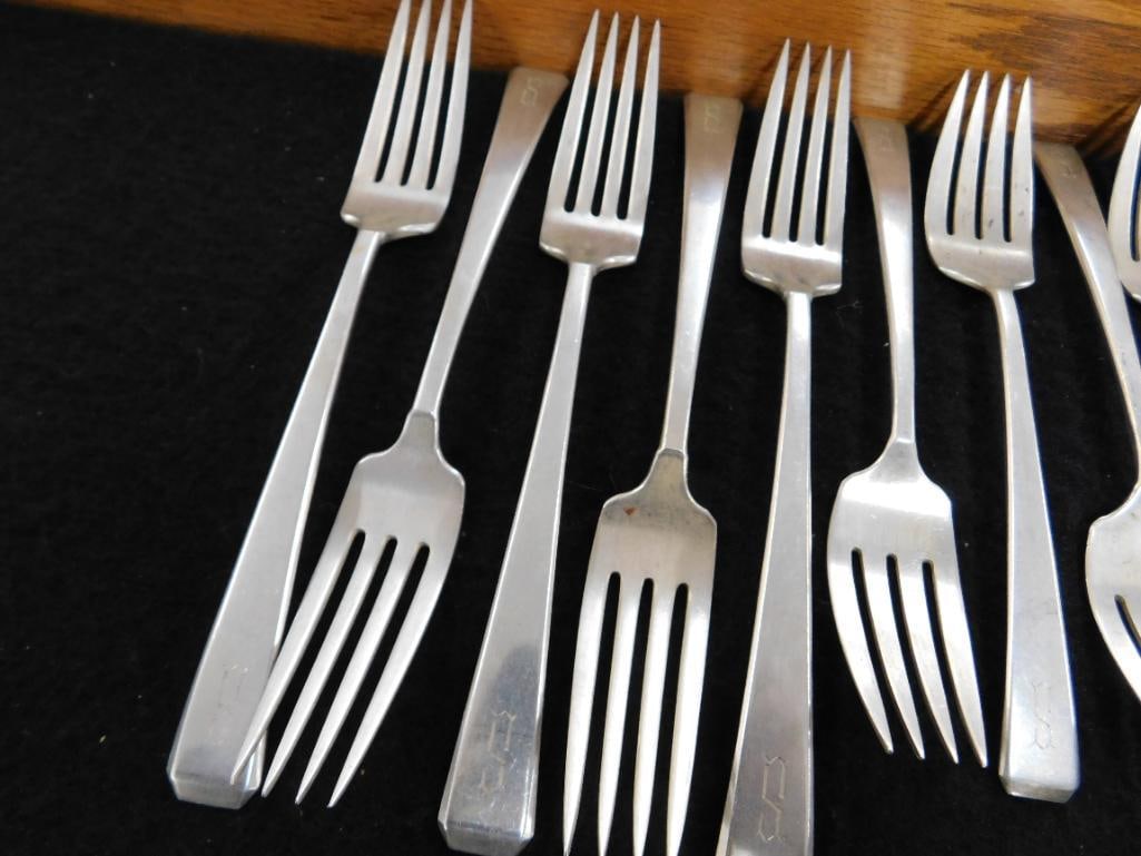 Flatware Set - 642 Grams - Towle - Craftsman Pattern - Plus Weighted - Monogrammed - 2