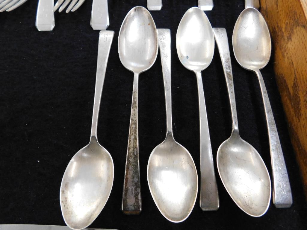 Flatware Set - 642 Grams - Towle - Craftsman Pattern - Plus Weighted - Monogrammed - 4