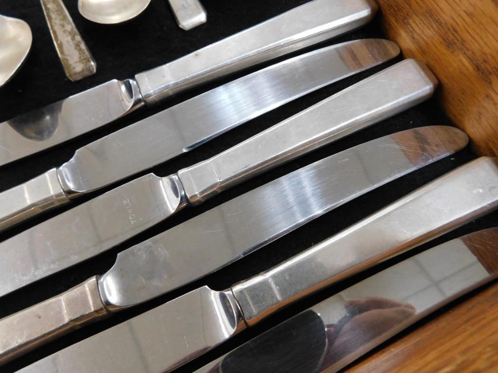 Flatware Set - 642 Grams - Towle - Craftsman Pattern - Plus Weighted - Monogrammed - 7