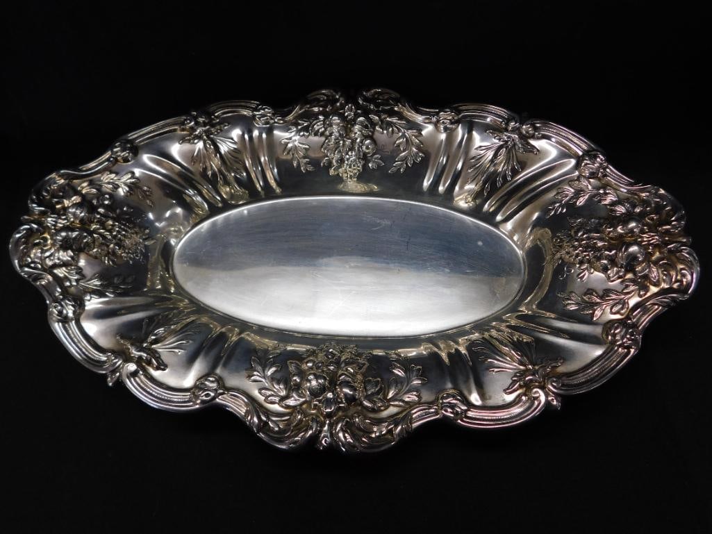 Sterling Silver - Ornate Bowl - Reed and Barton - 1.5" x 11.75" x 7.5" - 447 Grams - 9