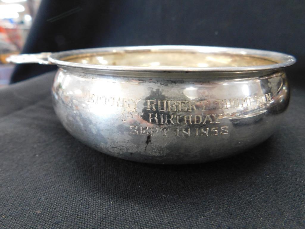 Sterling Silver - Group of 3 Nappies - Monogrammed - 221 Grams 4.25" and 2.75" - 3